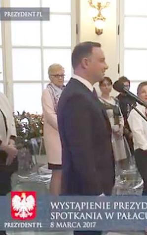 [VIDEO] Z okazji Dnia Kobiet Pierwsza Dama zaprosiła do Pałacu Prezydenckiego licznie przybyłe Panie